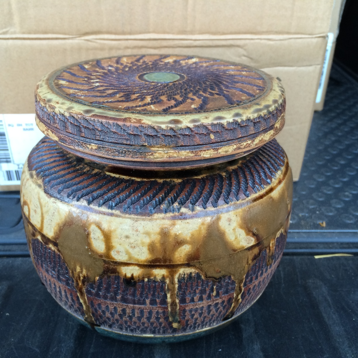 Lidded ceramic jar