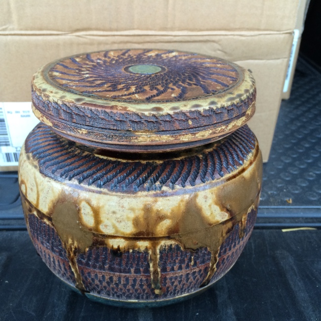 Lidded ceramic jar